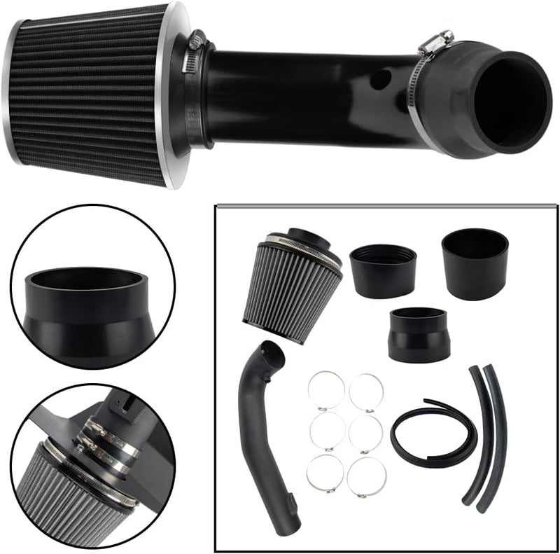 AUTOSITY 3.5" Heat Shield Cold Air Intake w/Filter Replacement for 2014-2018 Silverado 1500/ Sierra 1500 5.3L/6.2L V8, 2015-2020 Escalade/Escalade ESV 6.2L Suburban/Tahoe/Yukon/Yukon XL 5.3L(Black) - Image 3